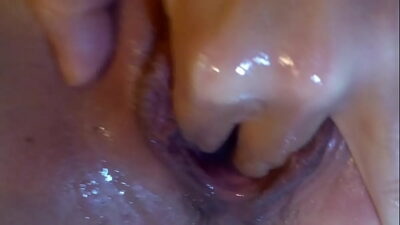 close up creamy pussy masturbation with juicy sounds